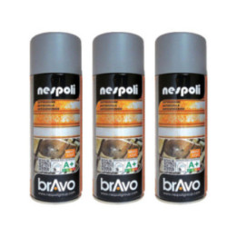 Lot de 3 bombes de peinture professionnelle Nespoli antirouille - gris