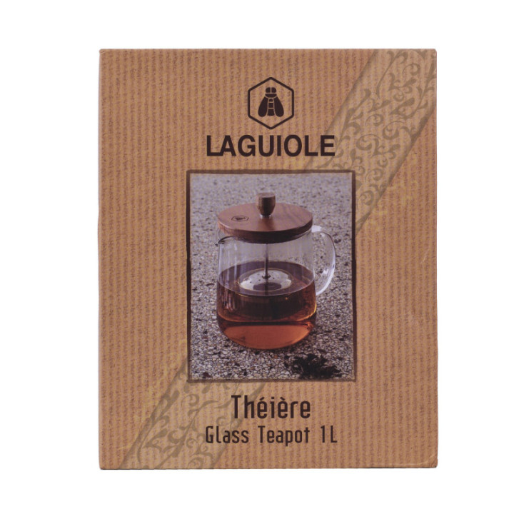 Théière en verre avec infuseur Laguiole