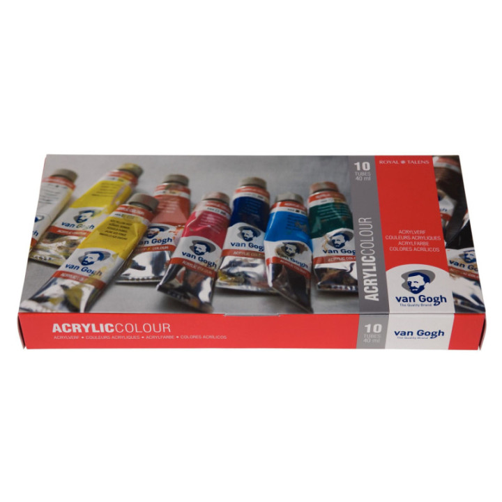 Peinture acrylique - Coffret de 10 tubes de 40 ml - Van Gogh