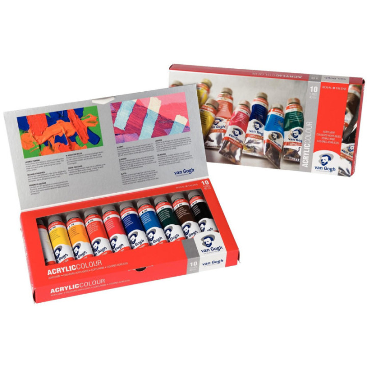 Peinture acrylique - Coffret de 10 tubes de 40 ml - Van Gogh