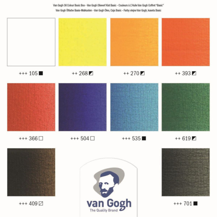 Peinture à l'huile - Coffret bois - 10 tubes 40ml + accessoires - Van Gogh