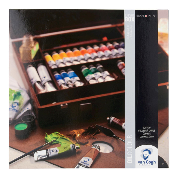 Peinture à l'huile - Coffret expert bois - 26 tubes 20 ml + 60ml + accessoires - Van Gogh
