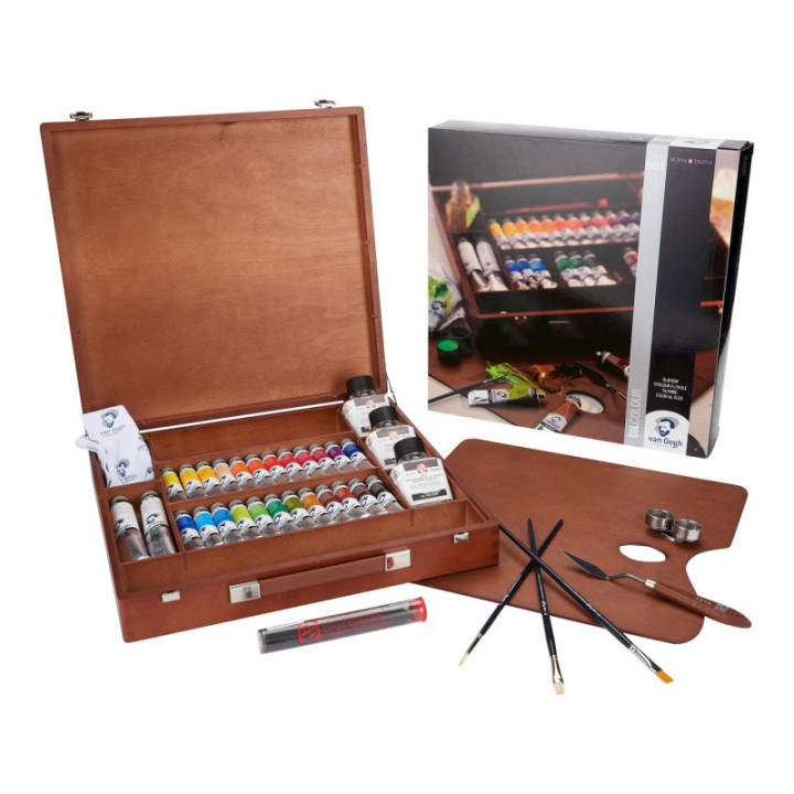 Peinture à l'huile - Coffret expert bois - 26 tubes 20 ml + 60ml + accessoires - Van Gogh