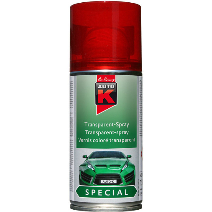 Bombe de vernis coloré transparent - rouge - Auto-K - 150ml
