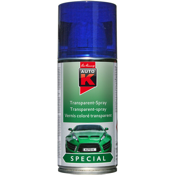 Bombe de vernis coloré transparent - bleu - Auto-K - 150ml