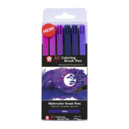 6 feutres - Pointe pinceaux  - Koi Coloring Brush Pen Galaxy colours - Sakura