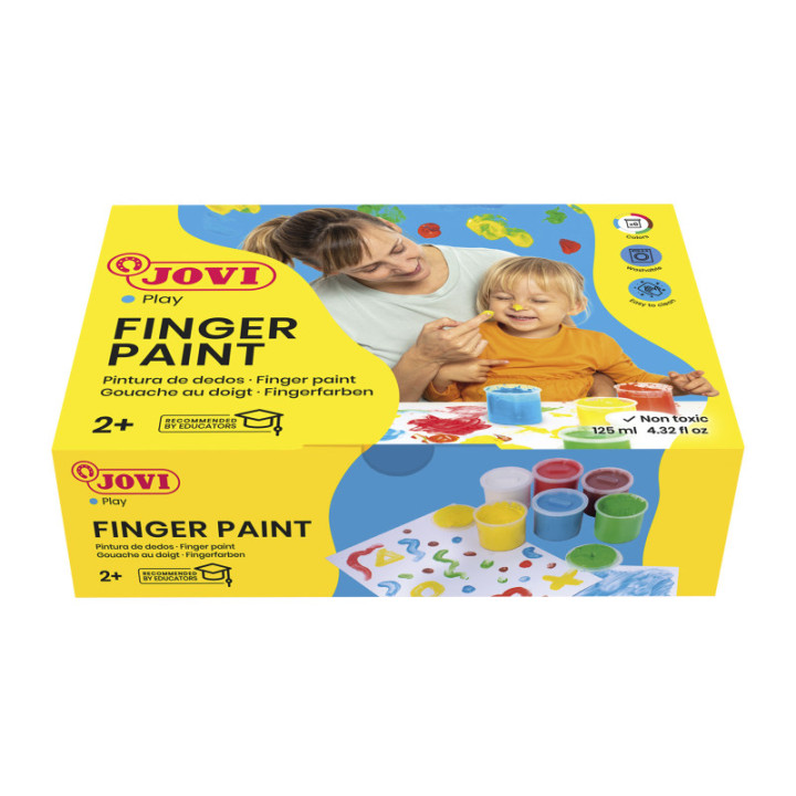 Peinture au doigt - Gouache - Enfant - Dès 2 ans - 6 couleurs - Jovi