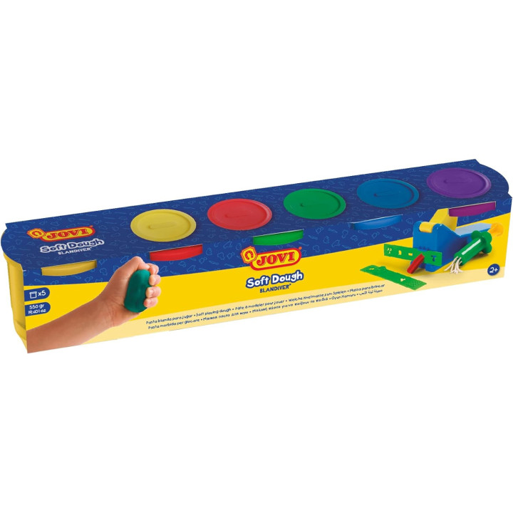 Pâte à modeler - Texture douce - Enfant - Dès 2 ans - 10 pots - Jovi