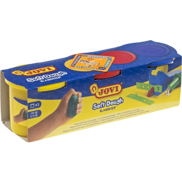 Pâte à modeler - Texture douce - Enfant - Dès 2 ans - 3 pots - Jovi