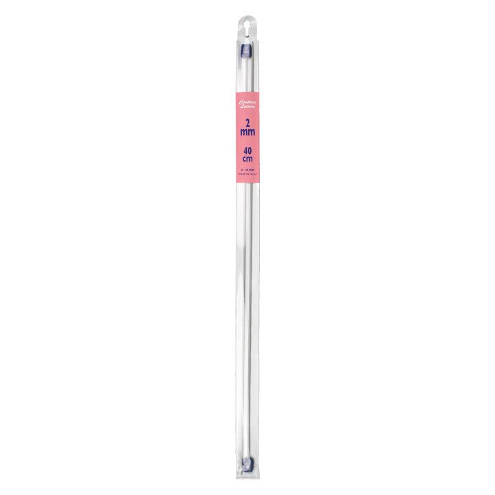 Aiguille à tricoter 40 cm en métal 2mm