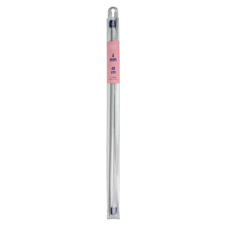 Aiguille à tricoter 40 cm en métal 4mm