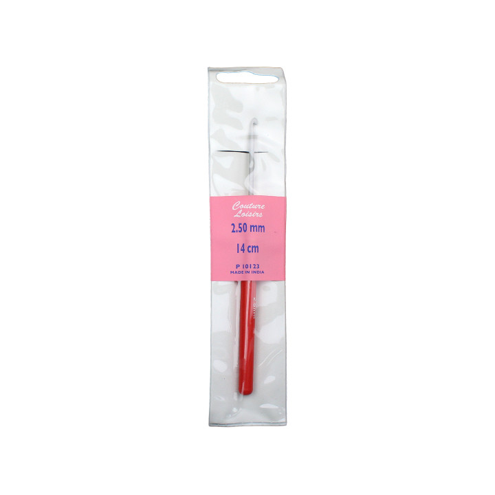 Crochet en métal 14cm 2,5mm manche en plastique