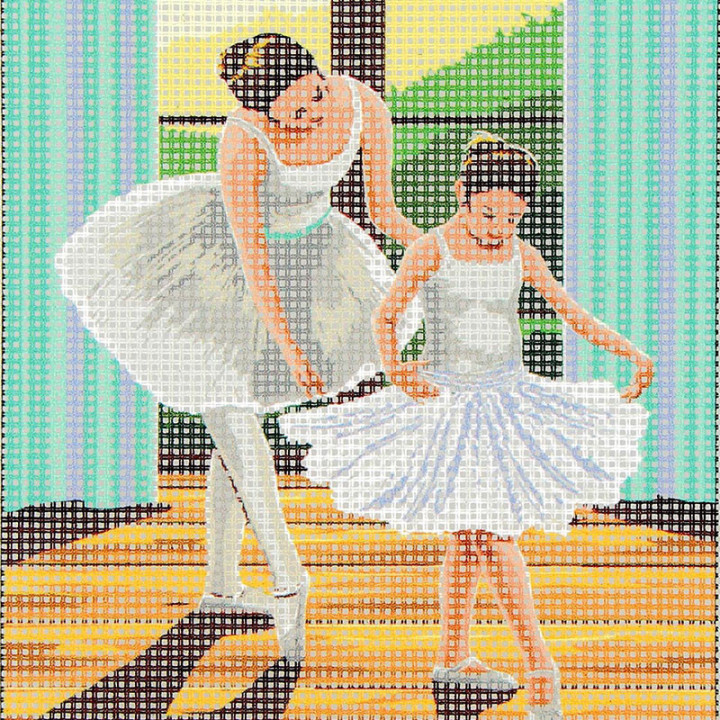 Kit complet canevas 15 x 20 cm motif cours de danse danseuses