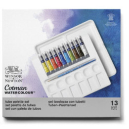 Set palette + 10 tubes de peinture aquarelle Cotman Winsor et Newton