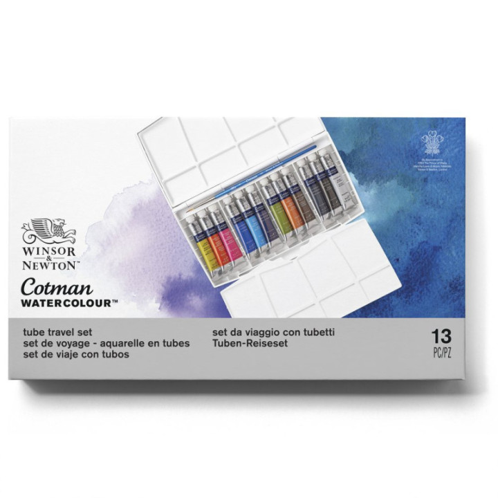 Coffret voyage 12 tubes aquarelle Cotman Winsor et Newton