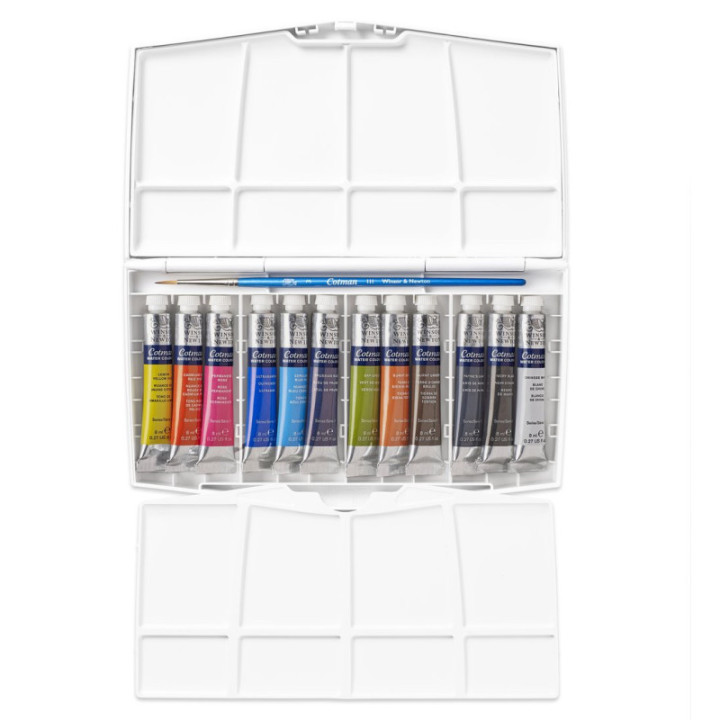 Coffret voyage 12 tubes aquarelle Cotman Winsor et Newton