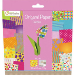 Papier origami Avenue Mandarine 60 feuilles 20 x 20 cm 70g thème bubbles