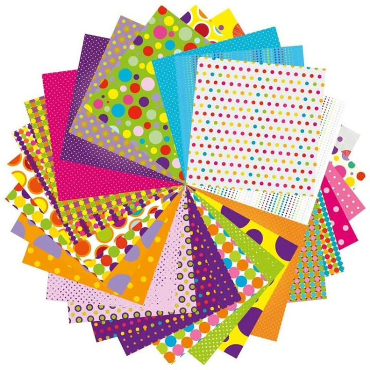 Papier origami Avenue Mandarine 60 feuilles 20 x 20 cm 70g thème bubbles