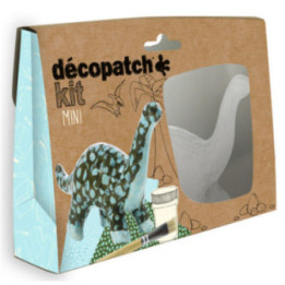 Mini kit Décopatch dinosaure feuilles pinceau et vernis colle