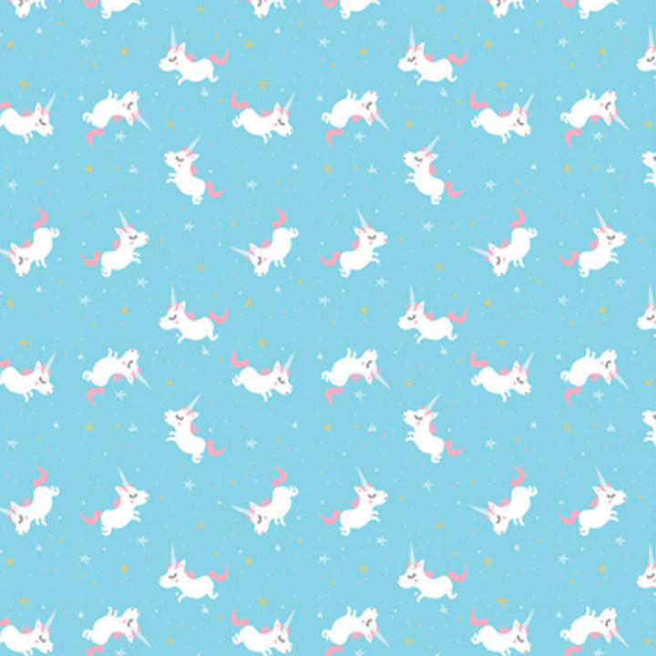 3 feuilles de papier Décopatch 30 x 40 cm motif petites licornes