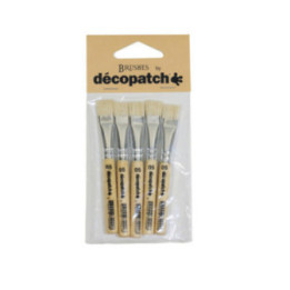 Lot de 5 petits pinceaux plats en soie de porc Décopatch