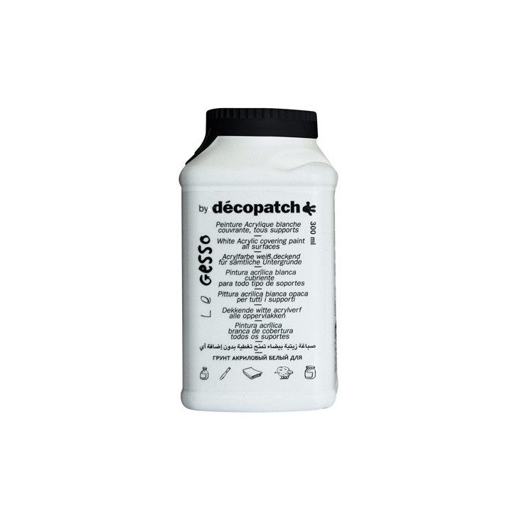 Gesso peinture acrylique blanche Décopatch pot 300g