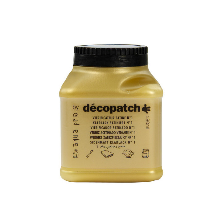Vitrificateur satiné Aquapro Décopatch pot de 180 ml