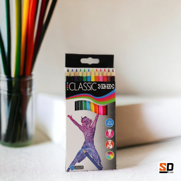 12 Crayons Couleur 18 Cm - Ulmann