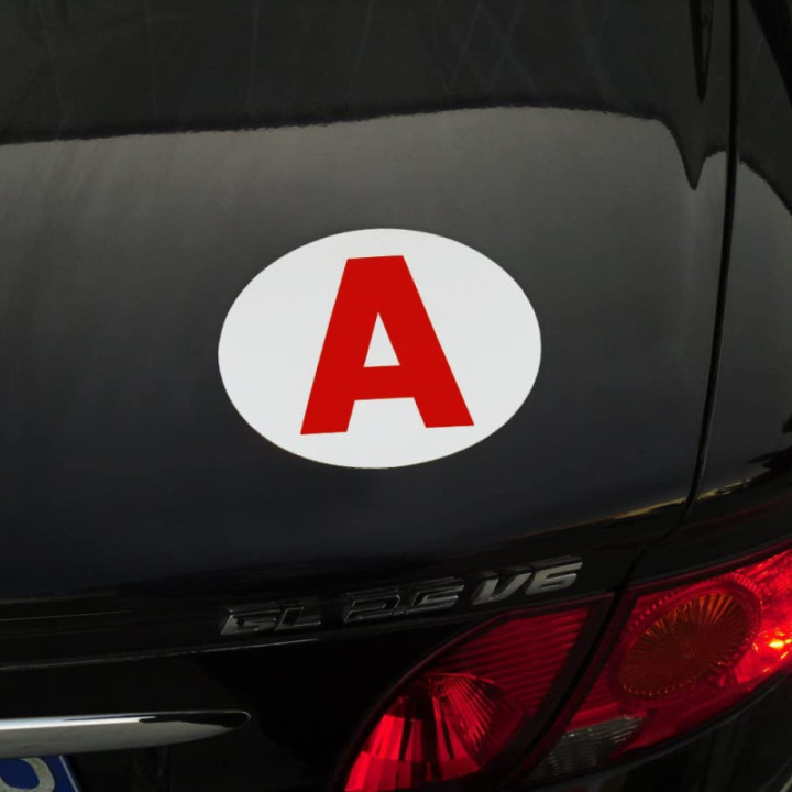 Disque A - Pour jeune conducteur - Magnétique - Se colle à la carrosserie
