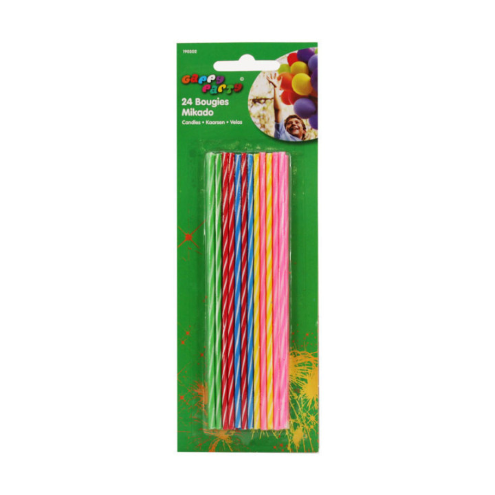 24 bougies mikado pour gâteau d'anniversaire