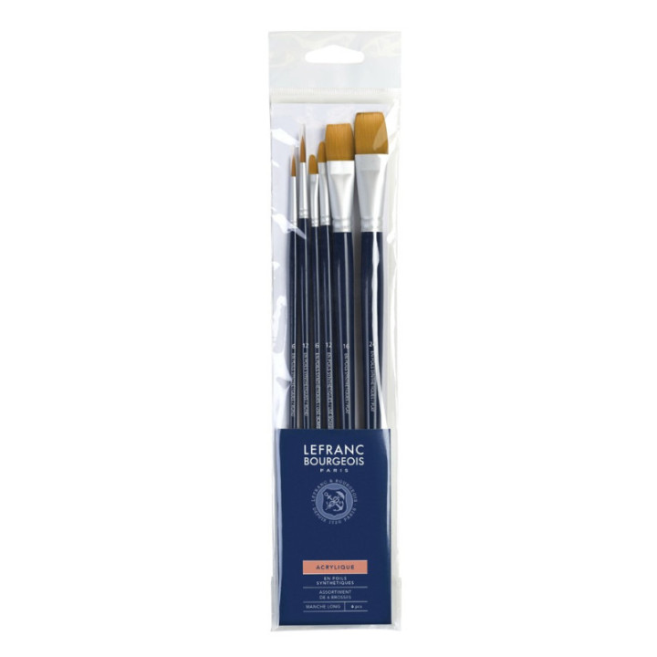 Lot De 6 Pinceaux Synthétiques Pour Acrylique - Lefranc Bourgeois -