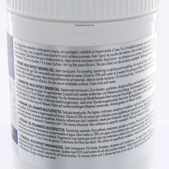 Gel liant - Médium pour acrylique - Multi effets - Pot 1L - Lefranc Bourgeois