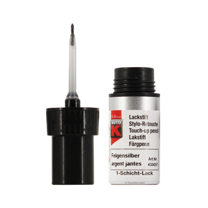 Stylo de retouche pour jantes de voiture - Multi-marques - Gris argent - Auto K