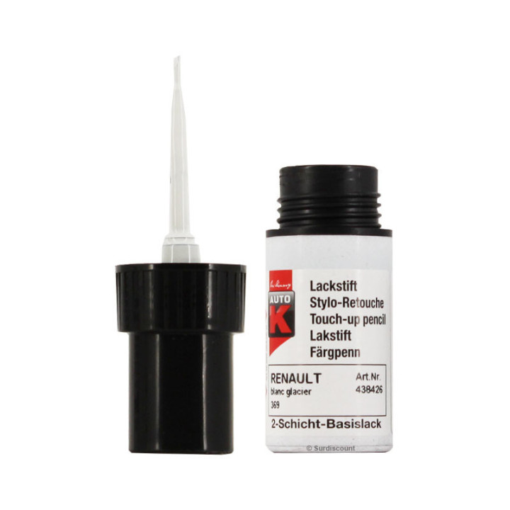 Stylo de retouche et vernis pour carrosserie - Renault - 369 Blanc glacier - Auto K