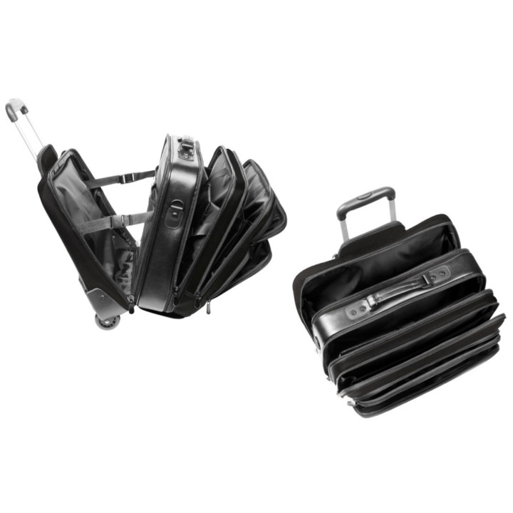 Trolley Polyester Pour Pc Portable De 17 Pouces - 4 Compartiments - Noir - Cristo