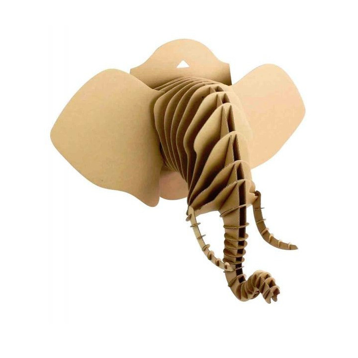 Maquette - Eléphant - Tête d'animal - A monter - Carton