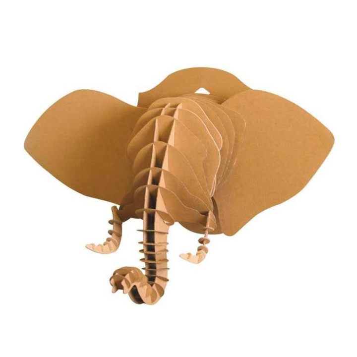 Maquette - Eléphant - Tête d'animal - A monter - Carton
