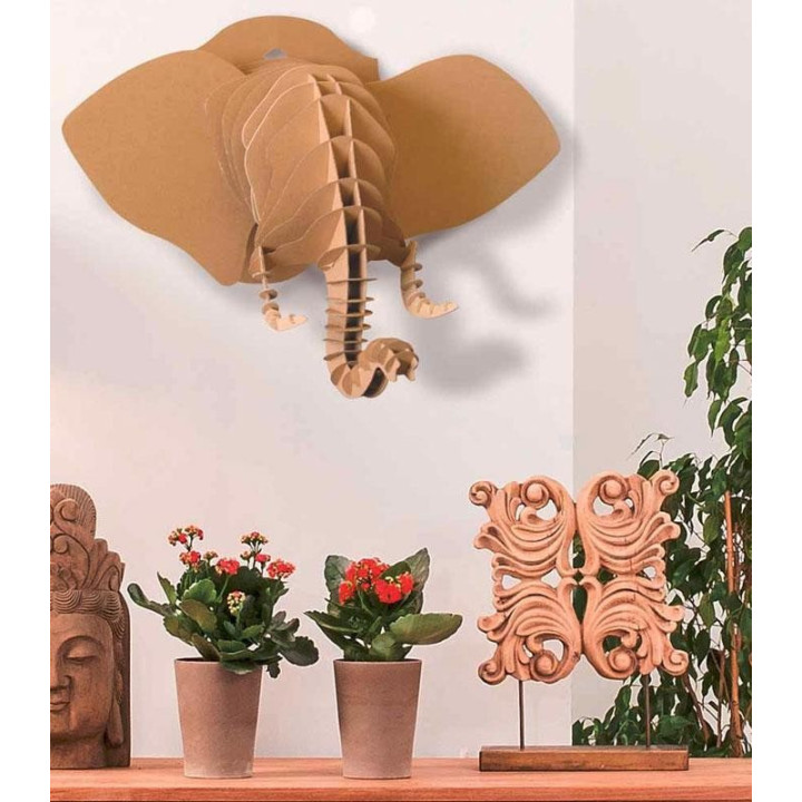 Maquette - Eléphant - Tête d'animal - A monter - Carton
