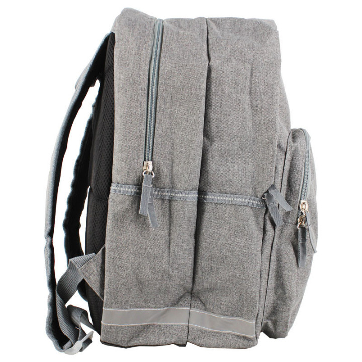 Sac à dos - Gris - 2 compartiments - Collège et lycée - Quo Vadis