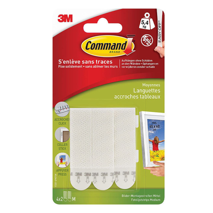 Languettes accroches tableaux 5,4kg - Command