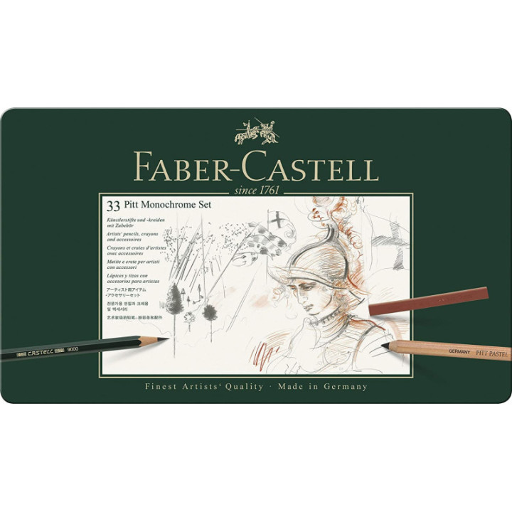 Boîte 33 crayons Pitt Monochrome Faber-Castell
