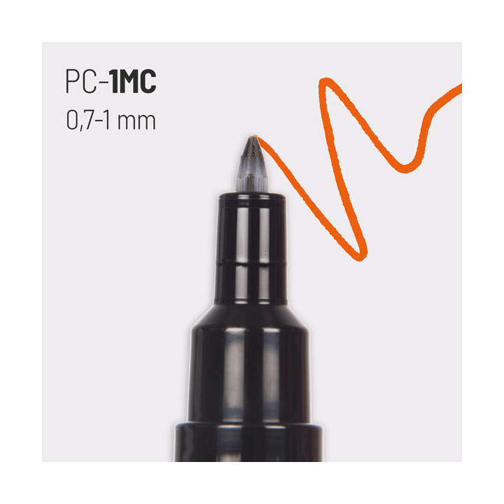 Marqueur Posca PC-1MC blanc | pointe extra-fine conique