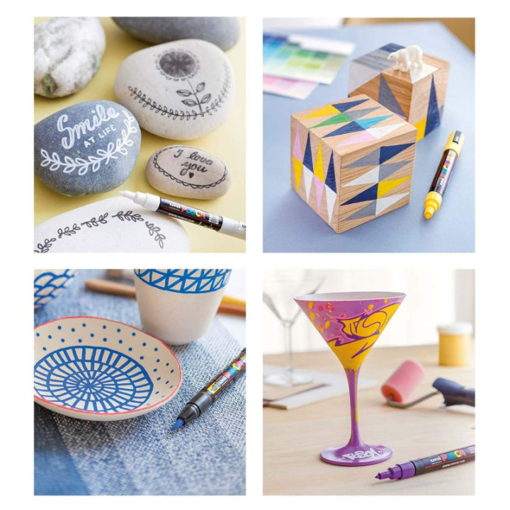Marqueur Posca PC-1MC blanc | pointe extra-fine conique