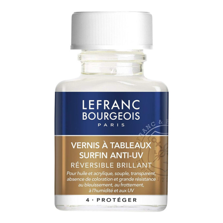 Vernis à tableaux - Brillant - Acrylique et huile - Superfine - Lefranc Bourgeois - 75ml