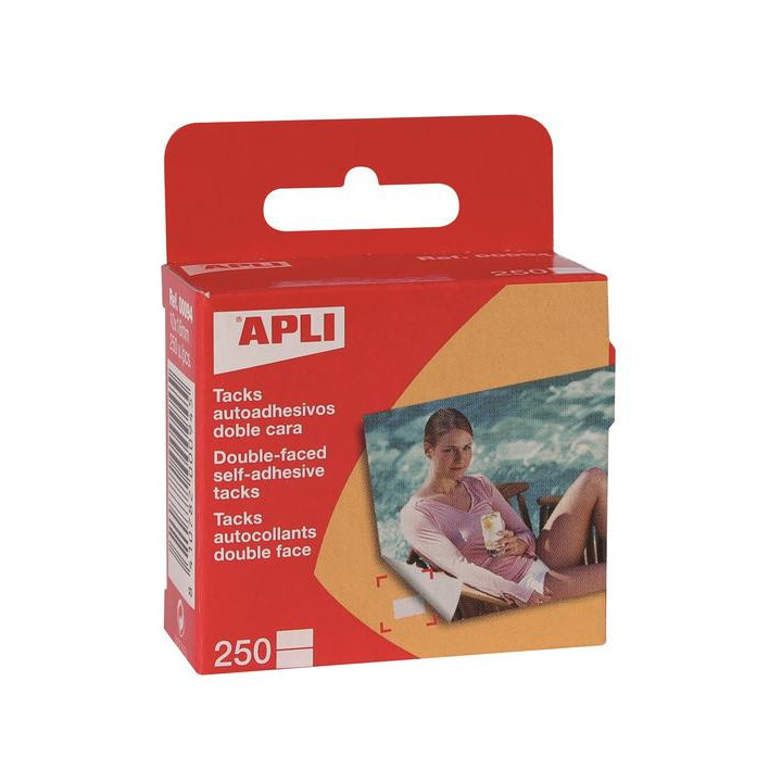 Boîte de 250 pastilles adhésives double face pour photos Apli