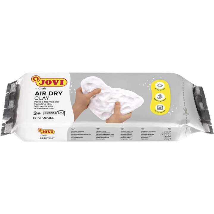 Bloc de pâte à modeler - Autodurcissante - Blanc - 500g - Jovi