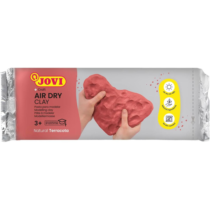 Pâte à modeler - Auto durcissant - Terracotta - Séchage sans four - 500g - Jovi