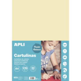 Carton de couleur ivoire A4 170 g 50 feuilles - Apli