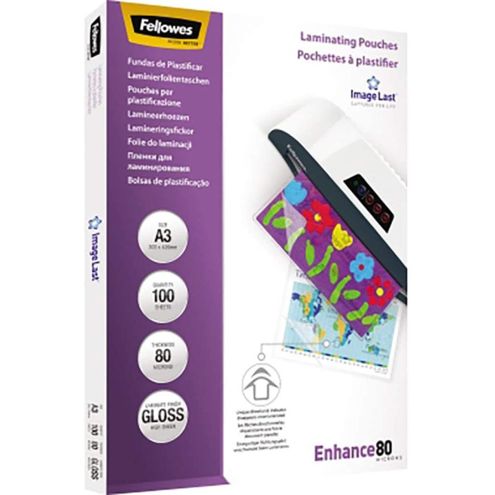 100 Pochettes De Plastification - A3 - 80 Microns - Fellowes
