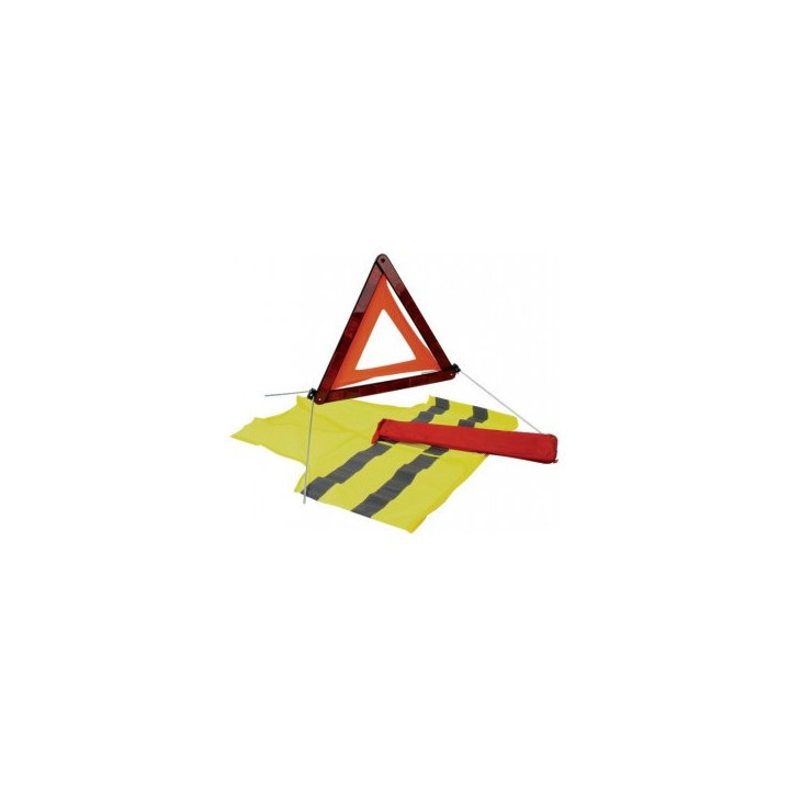Kit de sécurité - Gilet jaune signalisation et triangle de signalisation - Pour voiture, camion, caravane